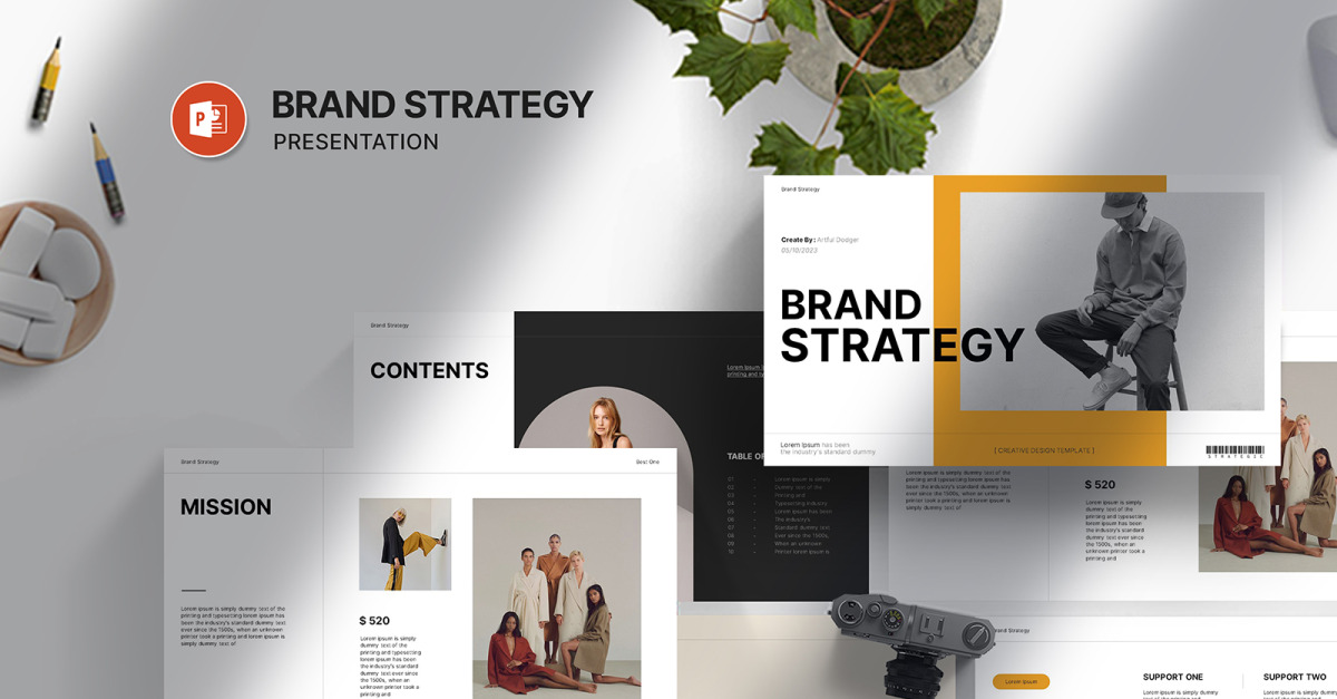 Brand Strategy Digital Powerpoint Template - TemplateMonster