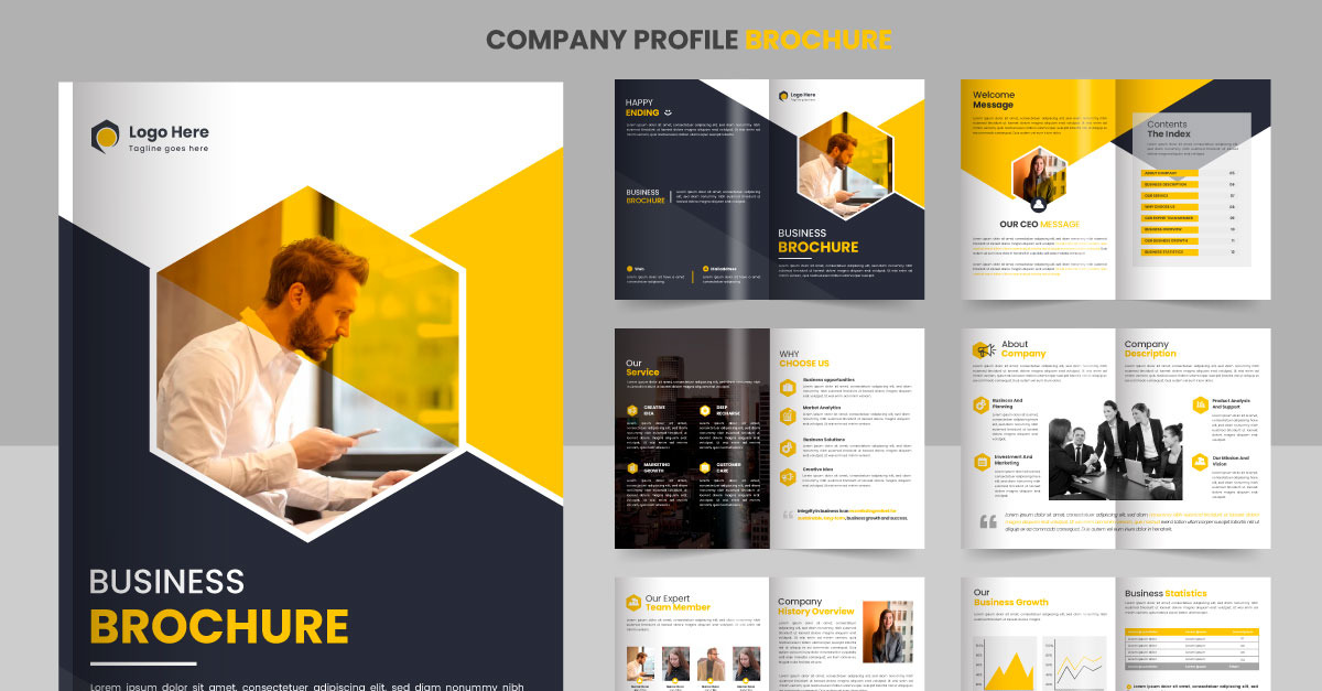 Vektor-Unternehmensprofil-Broschürenvorlage - TemplateMonster