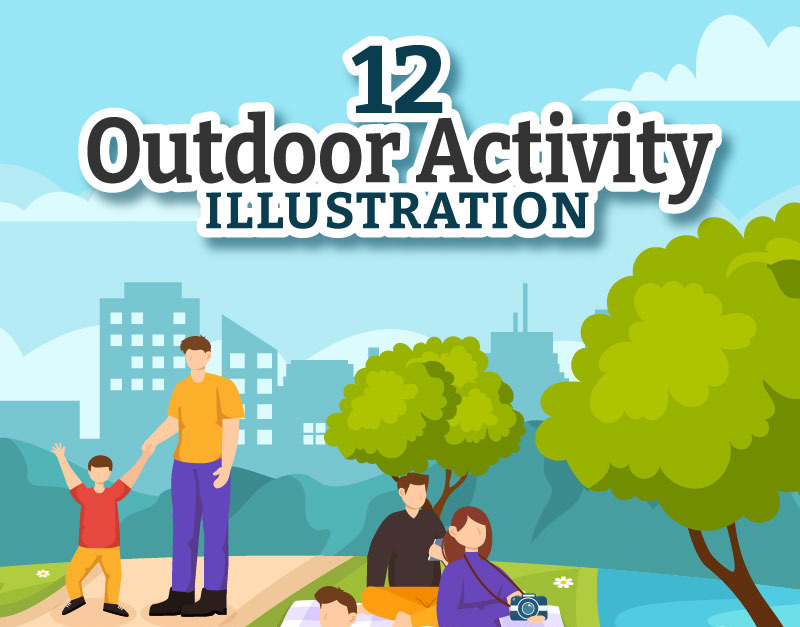 12 Illustration d’une activité de plein air - TemplateMonster