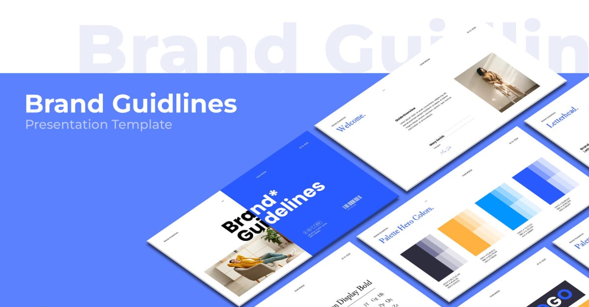 Brand Guidelines Template PowerPoint Layout - TemplateMonster