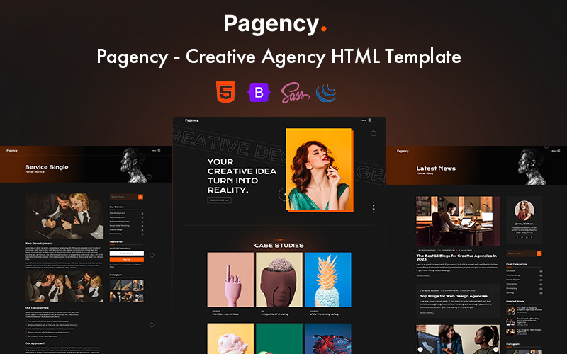 Modele Html Pagency - Modèle HTML d'agence de création