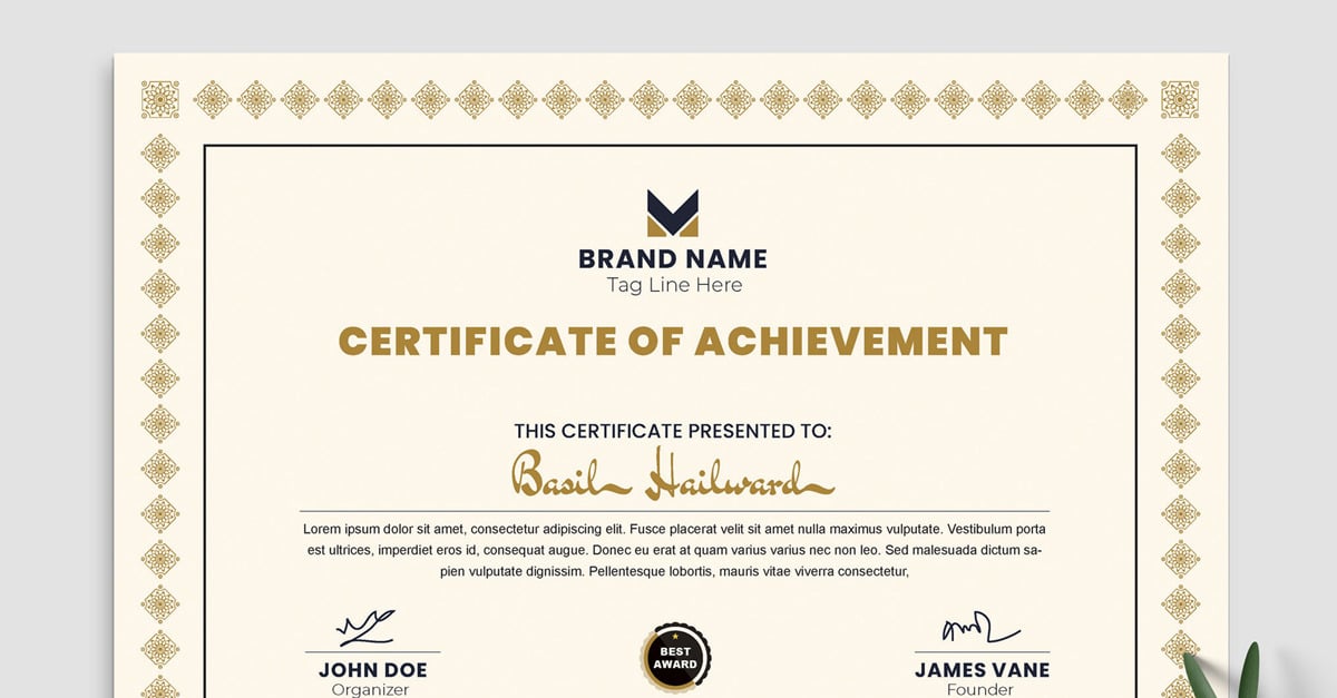 Achievement Certificates Template #376788 - TemplateMonster