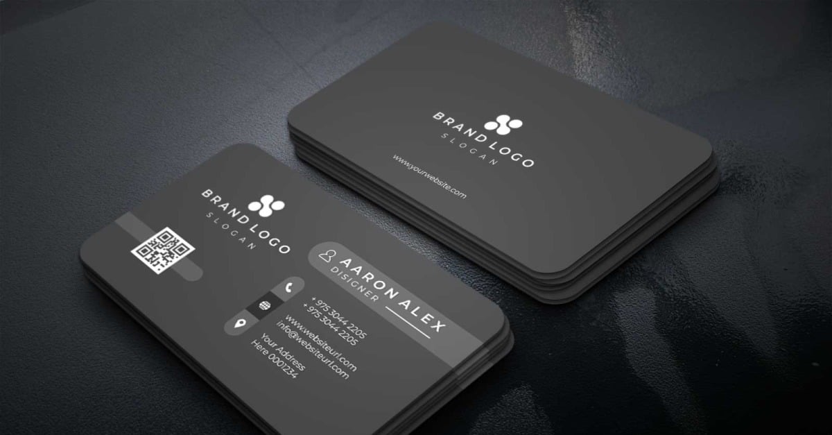 Corporate Black Business Card Template - Templatemonster