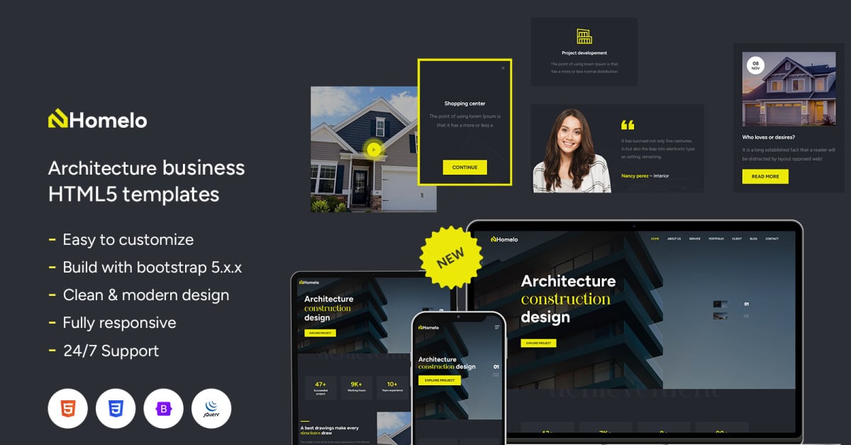 Homelo - Architecture Bootstrap HTML Website Template