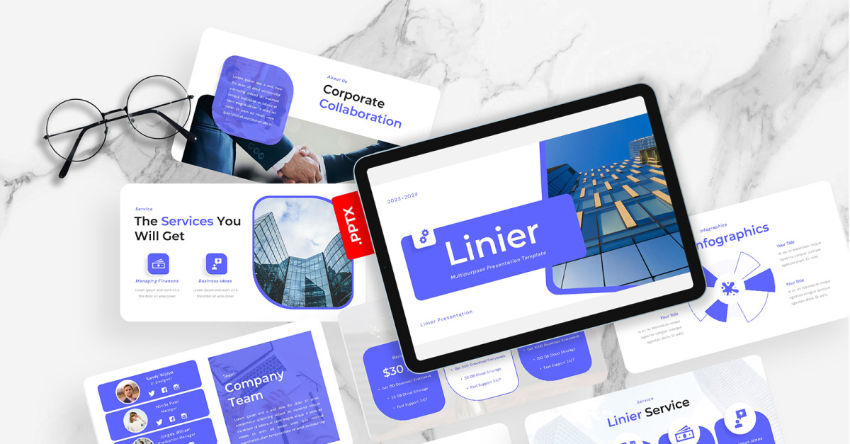 Linier – Mehrzweck-PowerPoint-Vorlage - TemplateMonster