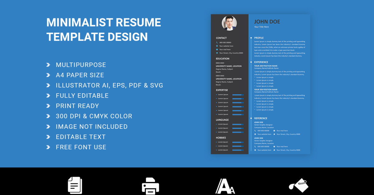Stunning Simple Minimalist Design Resume image