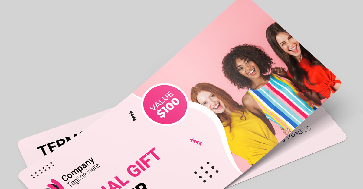 Abstract Gift Voucher Layout #378922 - TemplateMonster