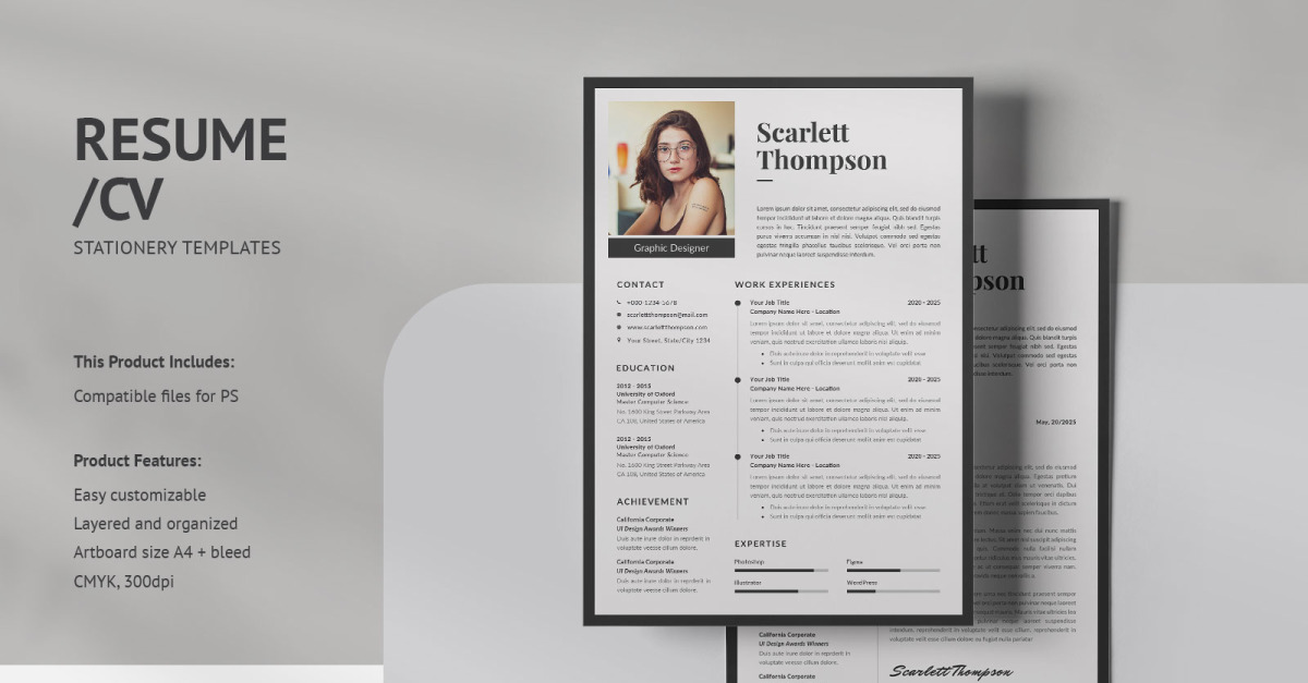 Resume Cv Psd Design Templates Vol 214 Templatemonster 5379