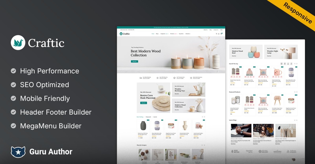 Craftic – Art et artisanat Elementor Boutique WooCommerce