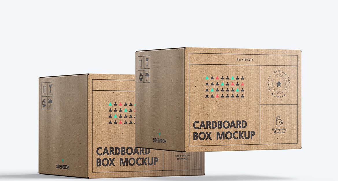 Cardboard Box PSD Mockup Vol 18 #381741 - TemplateMonster