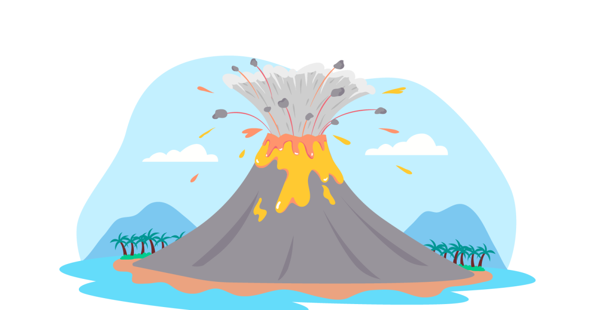 Volcanic Eruption Vector Illustration - TemplateMonster