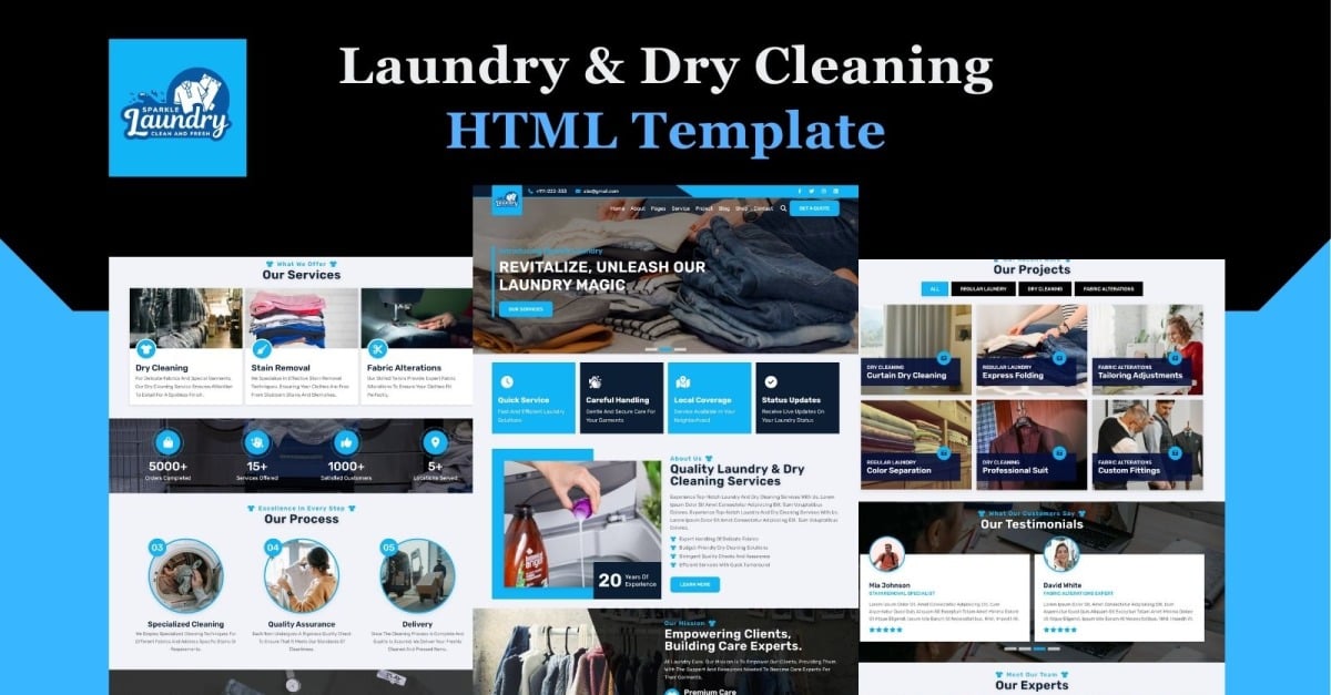 Sparkle - Laundry And Dry Cleaning Services HTML5 Website Template