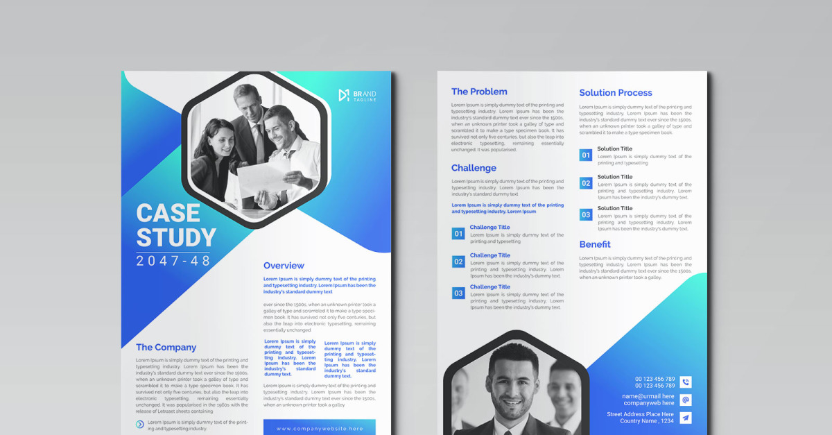 Simple and clean modern case study template - corporate identity