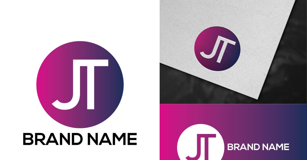 Circle JT Letter Logo Template Design - TemplateMonster