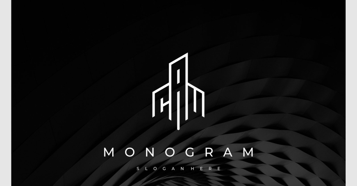 Letra CAM Iniciales Logotipo monograma minimalista