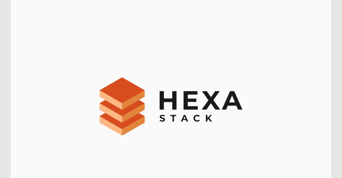 Hexigon Stack Úložiště dat Hexagon Stack 3D izometrické logo