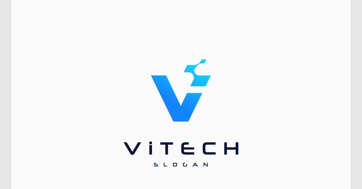 Letter V or VI Digital Technology Logo - TemplateMonster