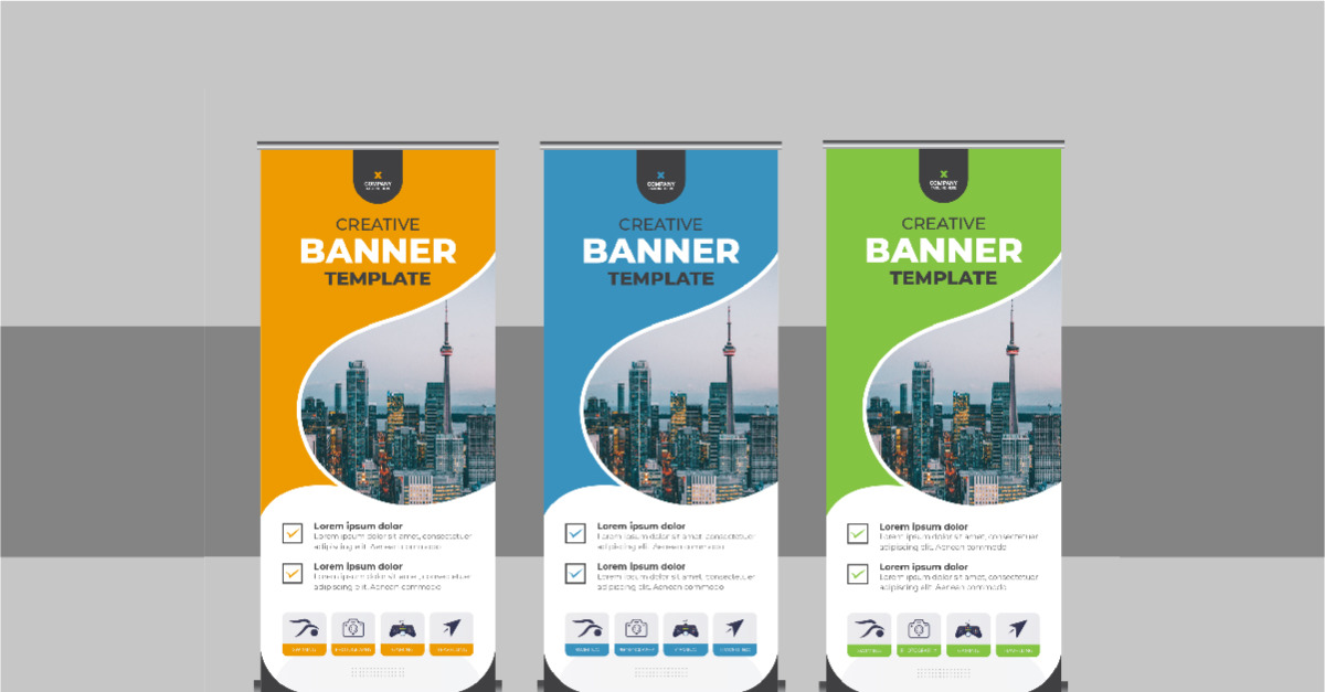 Roll Up Banner veya Şirket reklamı roll up banner şablonu tasarım düzeni