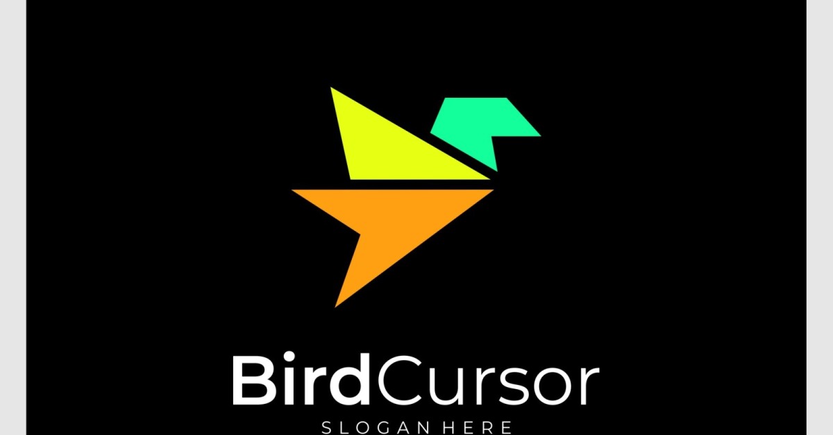 Fly Bird Cursor Arrow Geometric Logo - TemplateMonster
