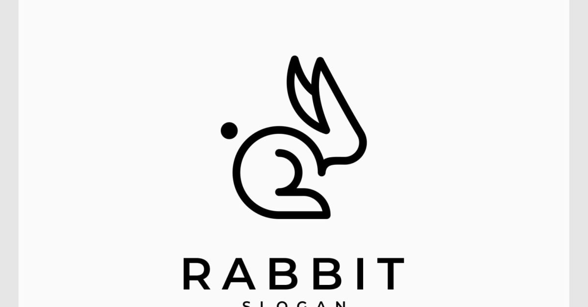 Rabbit Bunny Simple Line Art Logo #386651 - TemplateMonster