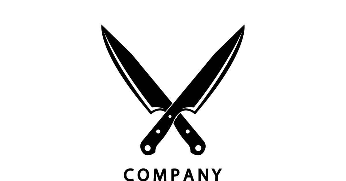 Plantilla de símbolo de cuchillo de cocina logo vector versión 29