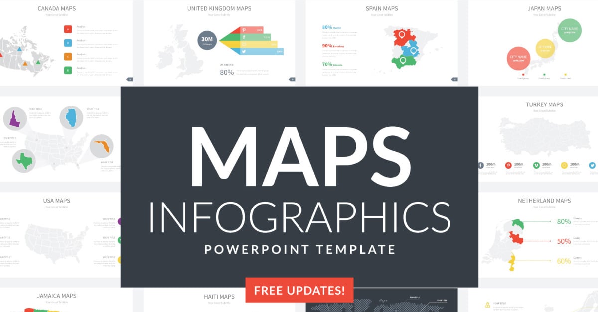 Maps Infographic Slides - PowerPoint Template