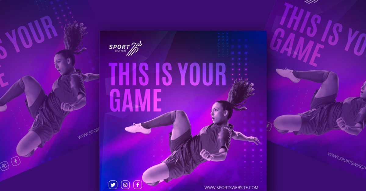 Sports Social Media Post Template #387682 - TemplateMonster