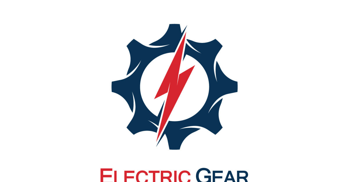 Vector V28 Lightning thunderbolt electricity gear vector logo design v28