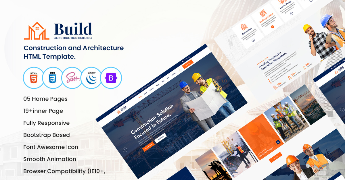 Html Build Rule Build - Modèle HTML de construction et d'architecture.