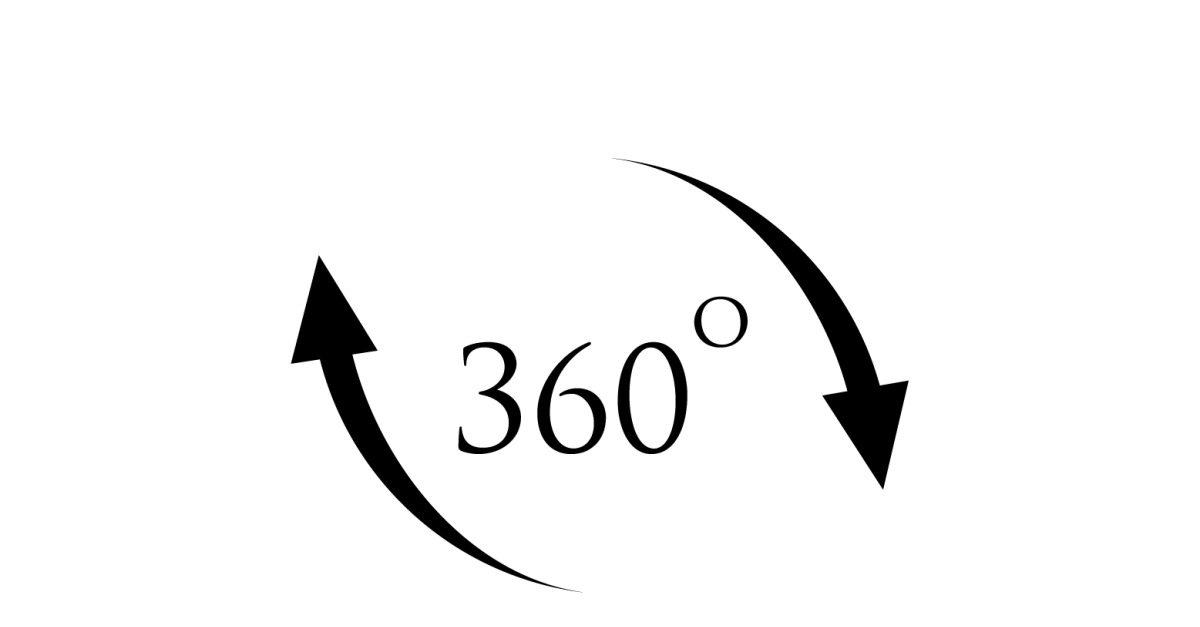 360 degree angle rotation icon symbol logo version v37