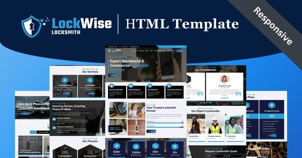 LockWise - Locksmith & Security Systems HTML5 Website Template