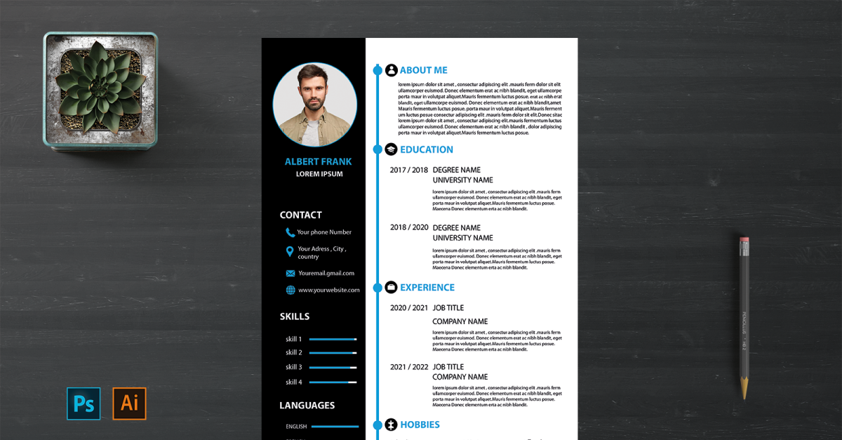 Modern and elegant resume template #392993 - TemplateMonster