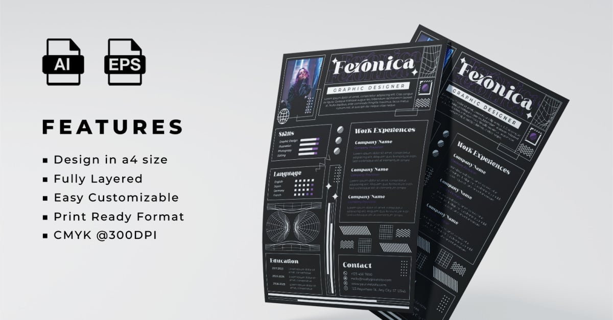 Resume and CV Template design 17 #395110 - TemplateMonster