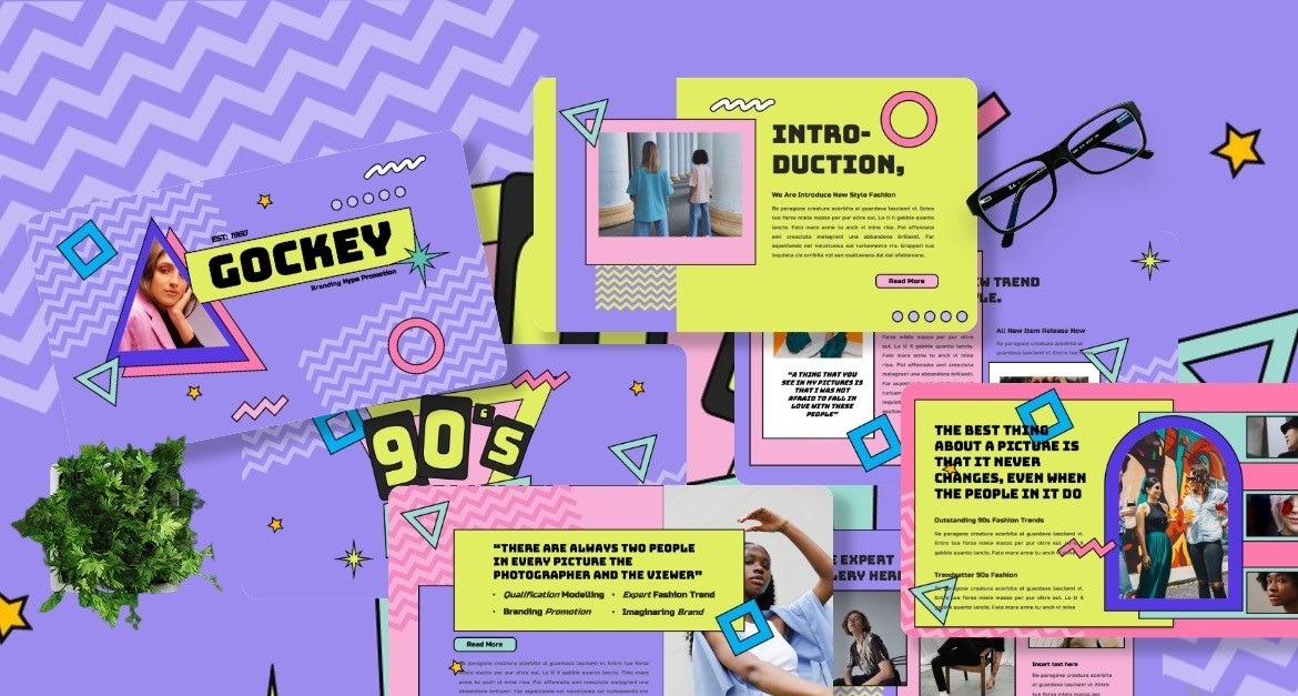 Gockey - 90s Trends Googleslide Template - TemplateMonster