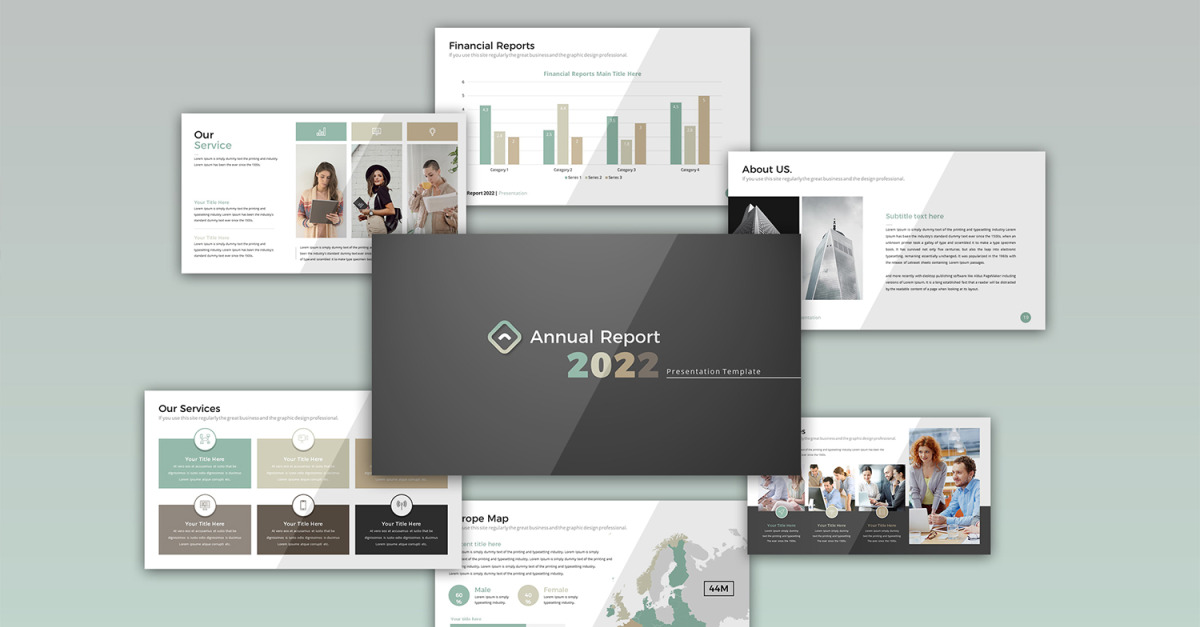 Annual Report - PowerPoint Template #396038 - TemplateMonster