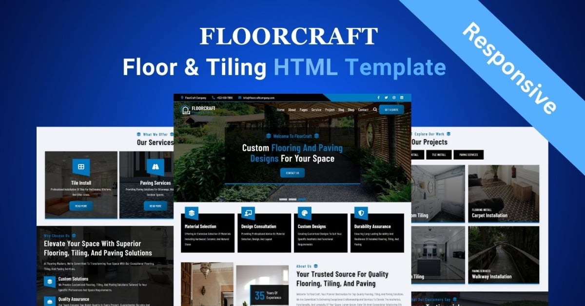 FloorCraft - Flooring, Tiling, Paving Services HTML5 Website Template