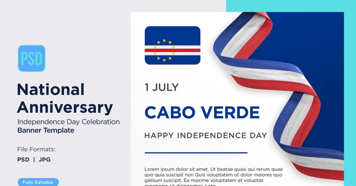 Cabo Verde National Day Celebration Banner - TemplateMonster