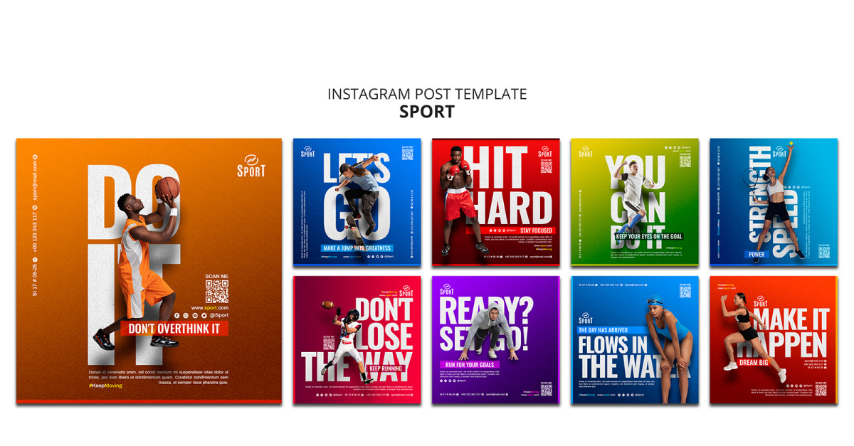 Spots Post Sports Social Media Post Template Bundles - TemplateMonster