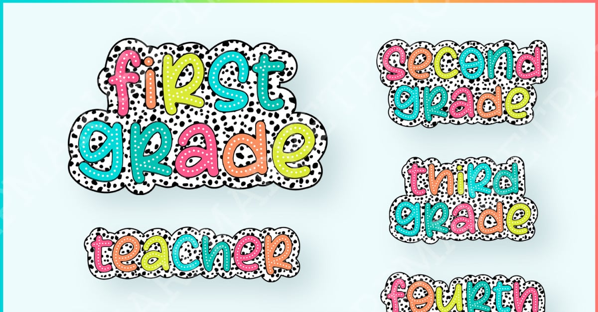 Teacher Dalmatian Png Bundle, First Grade, Kindergarten, Second Grade ...