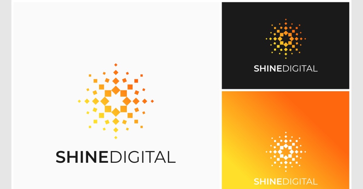 Logotipo digital Shine Burst Sparkle - TemplateMonster