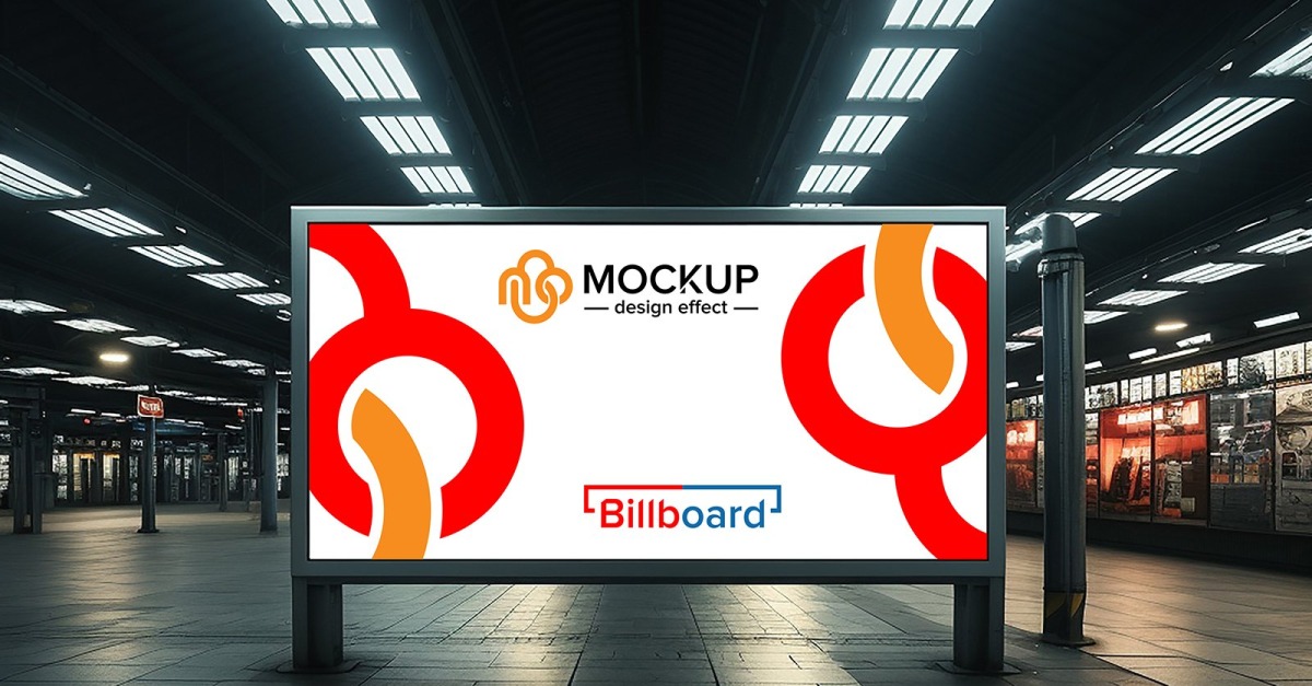 Subway for advertising billboard mockup concept realistic psd