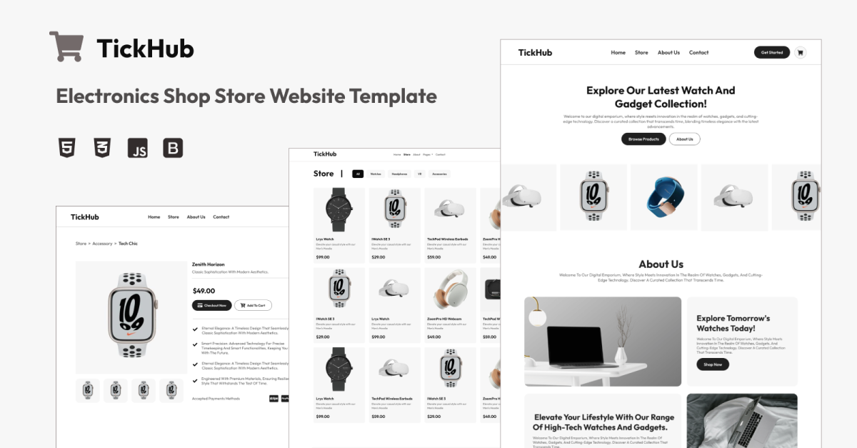 TickHub - Electronics Store Ecommerce Website Template