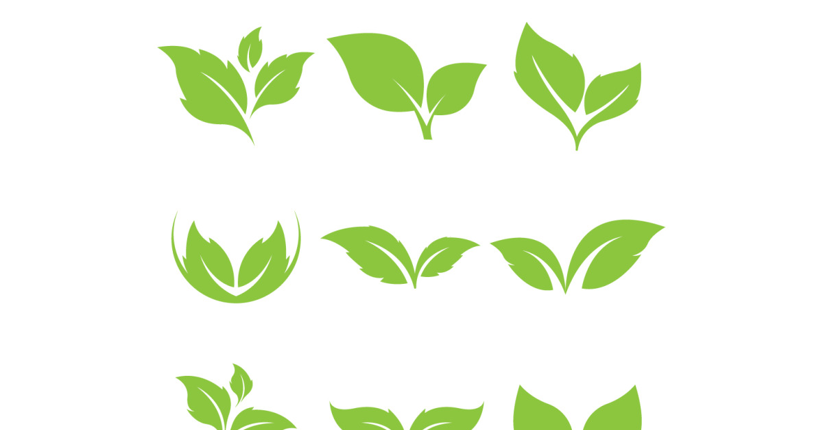 Green leaf tree element logo icon vector template version 5