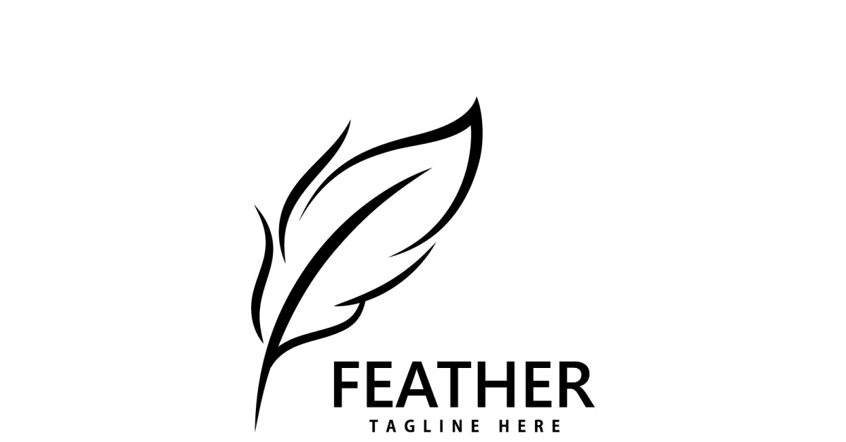 Feather logo vector design template V2 - TemplateMonster