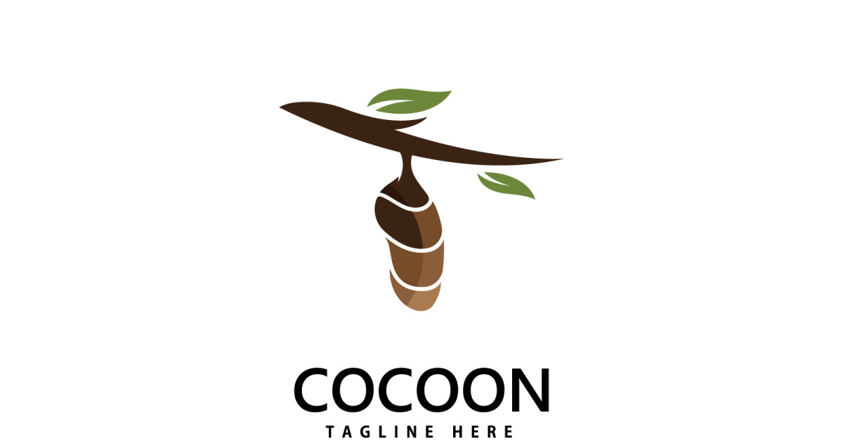 Modèle d'illustration d'icône vectorielle de logo cocon V1