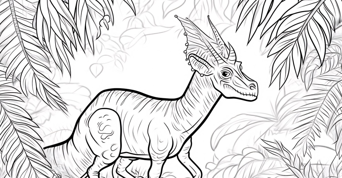 Parasaurolophus Dinosaur Colouring Pages 2 TemplateMonster