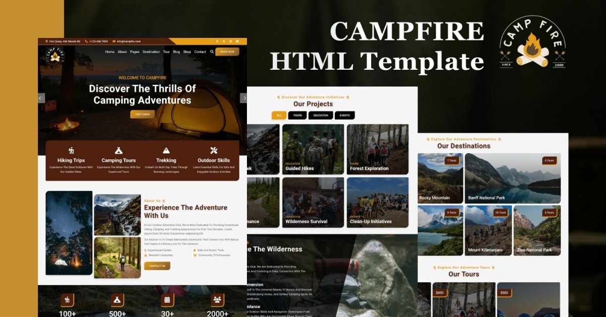 Campfire - Hiking, Camping and Trekking HTML5 Website Template