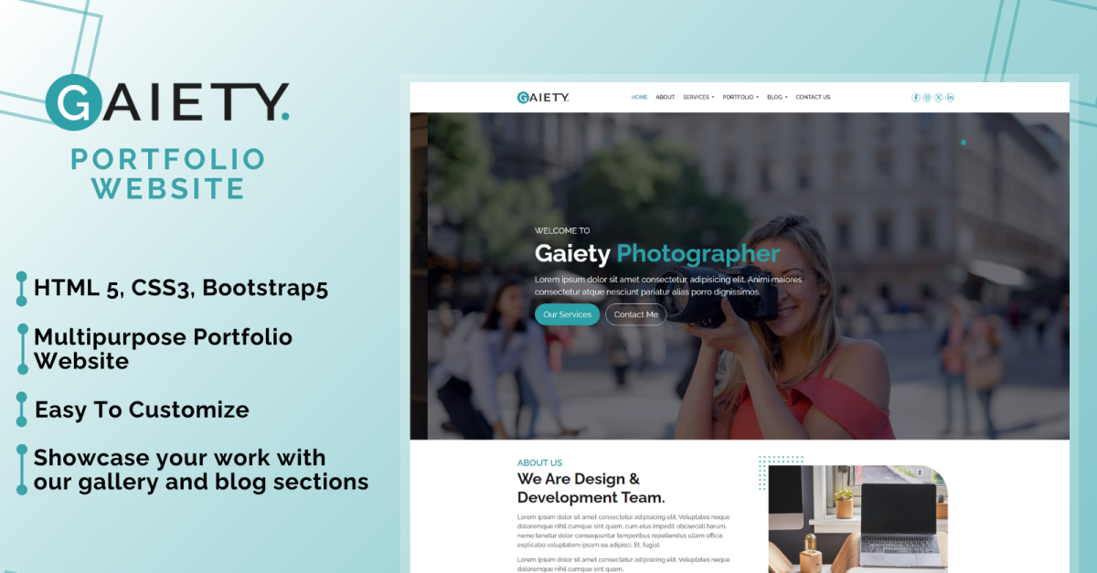 Gaiety Multipage Portfolio Website Template