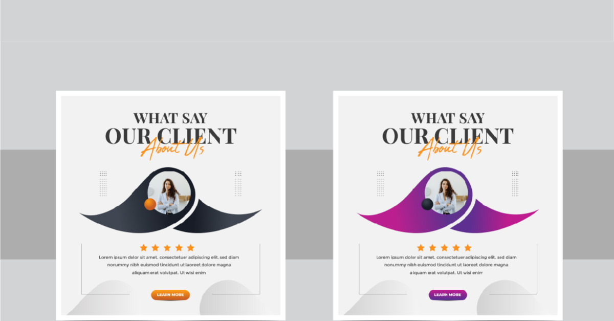 Customer feedback or client testimonial social media post design