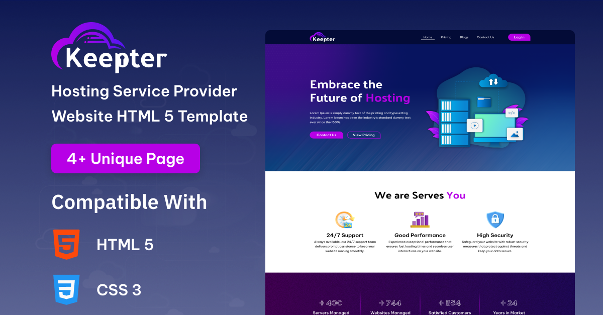 Keepter - Hosting Service Provider HTML5 Website Template